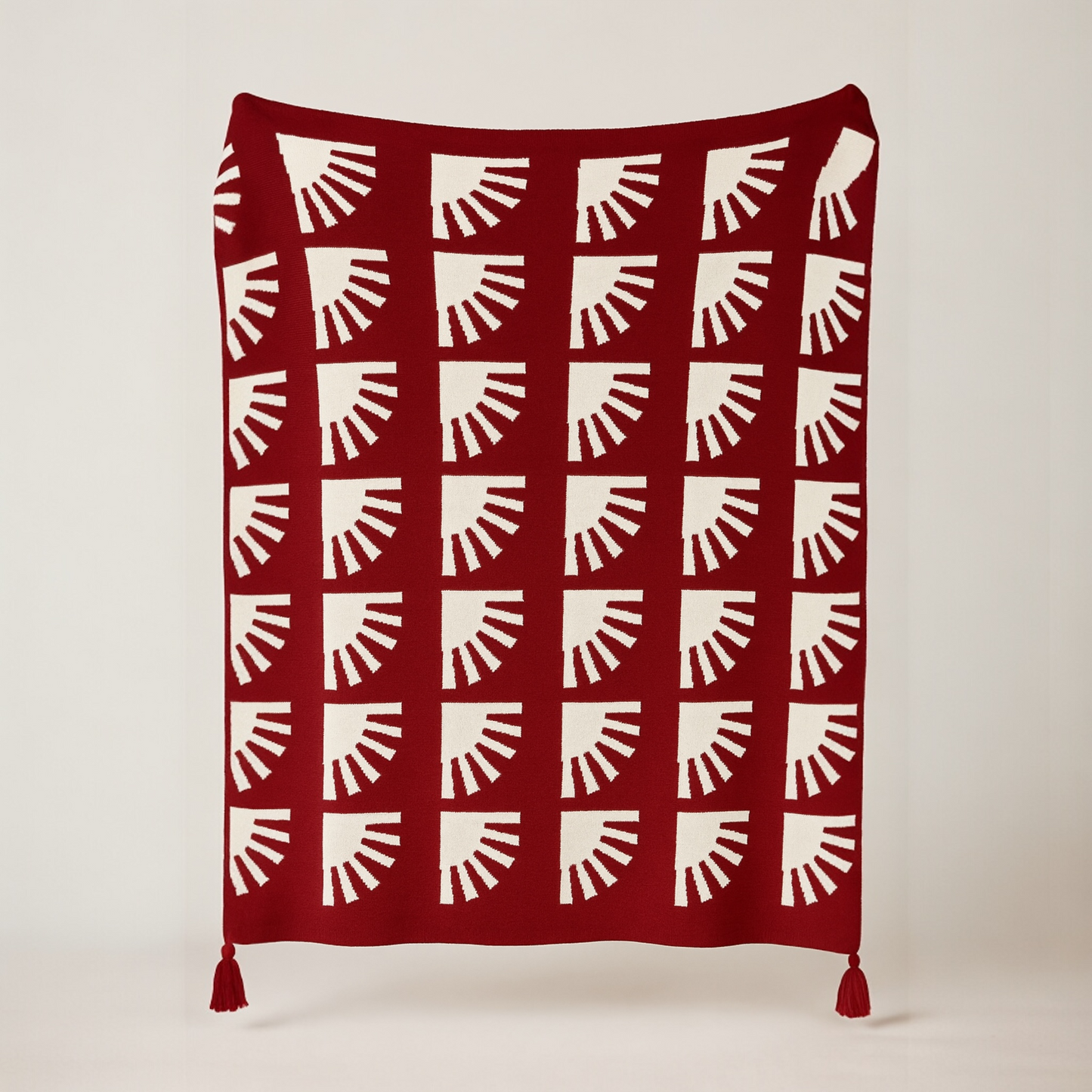 Aurora Throw Blanket-Burgundy(double sided design)