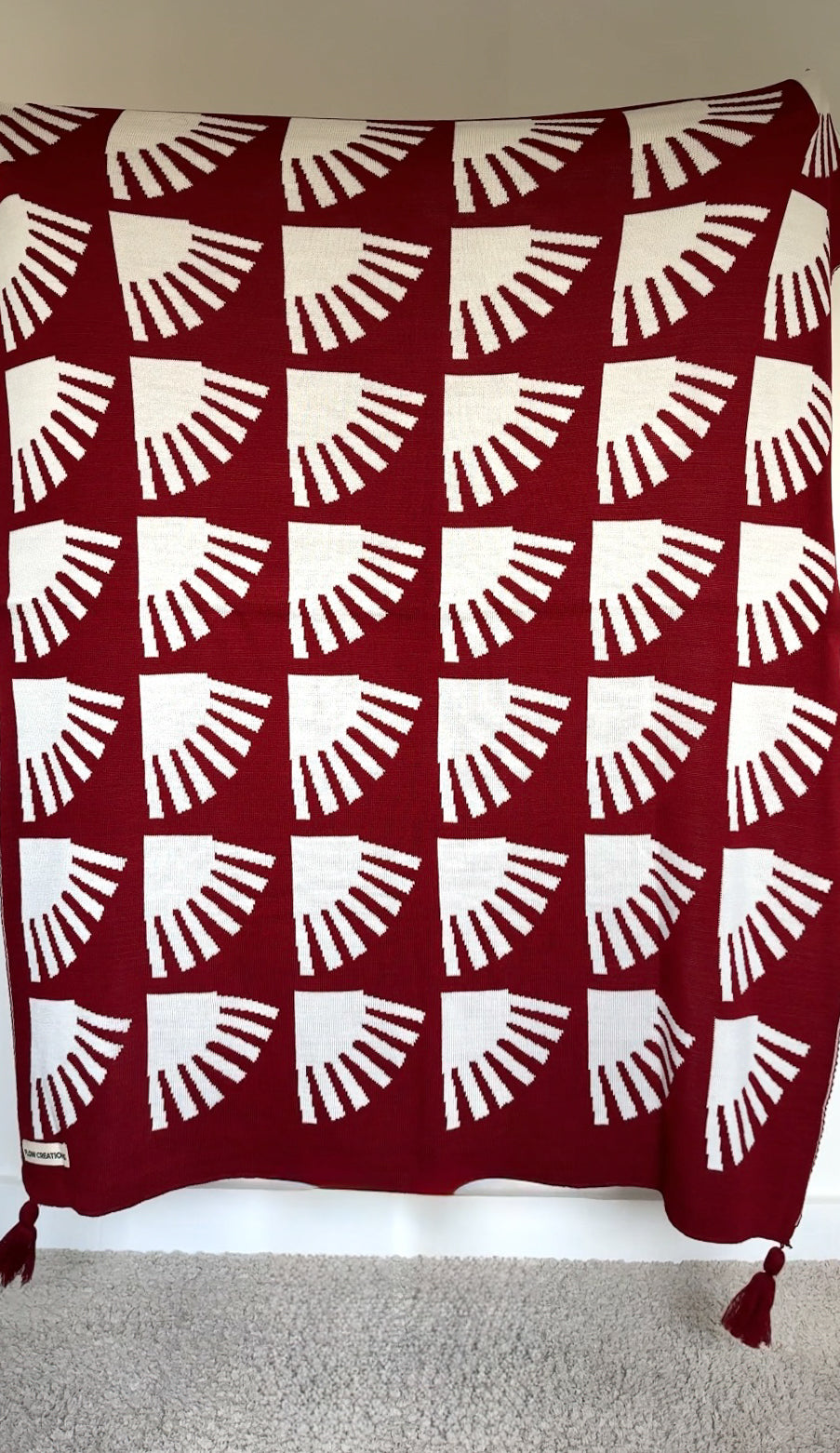 Aurora Throw Blanket-Burgundy(double sided design)