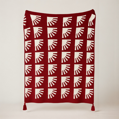 Aurora Throw Blanket-Burgundy(double sided design)