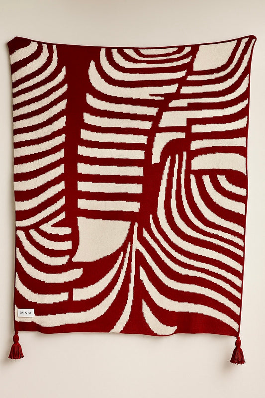 Ruhe Throw Burgundy(double sided design)
