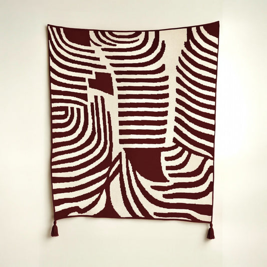 Ruhe Throw Burgundy(double sided design)