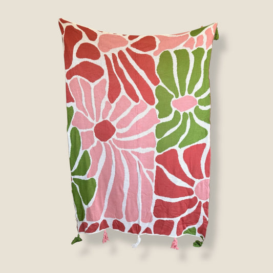 Pink Floral Throw-Sample Sale(1piece)