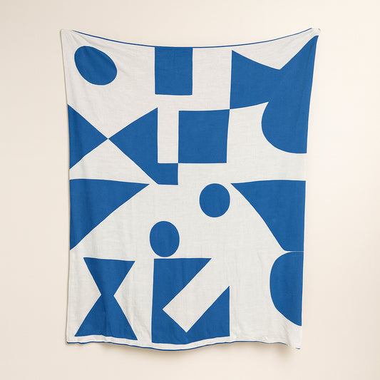 Geo Blue Throw-Sample Sale(1piece)