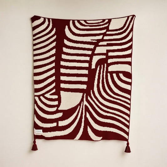 Ruhe Throw Burgundy(double sided design)
