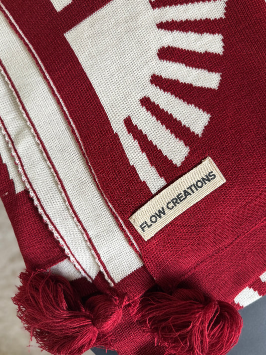 Aurora Throw Blanket-Burgundy(double sided design)