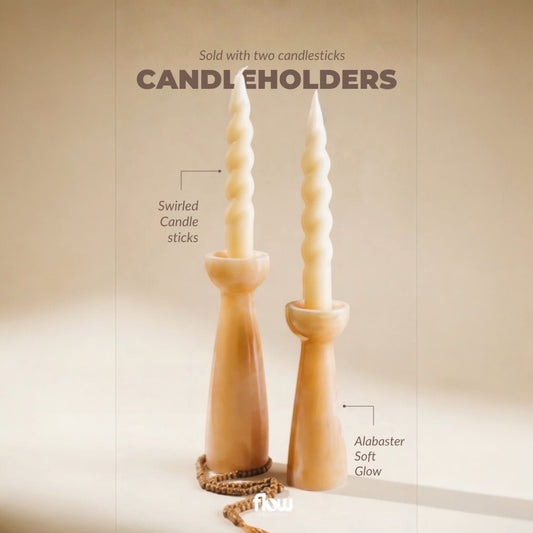 Layali Alabaster Candleholders